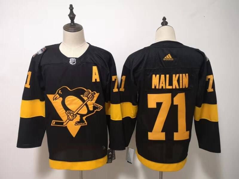 Men Pittsburgh Penguins 71 Malkin Black Adidas Third Edition Adult NHL Jersey